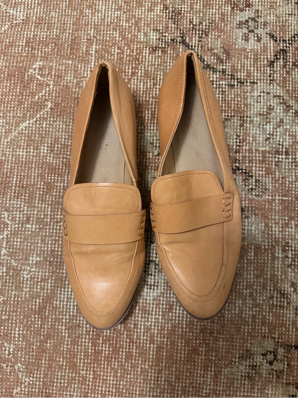 Madewell Tan Leather Womenโs Penny Loafers